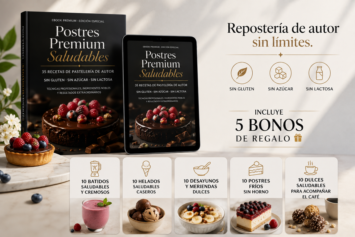 PACK DE 30 POSTRES SALUDABLES PARA HACER